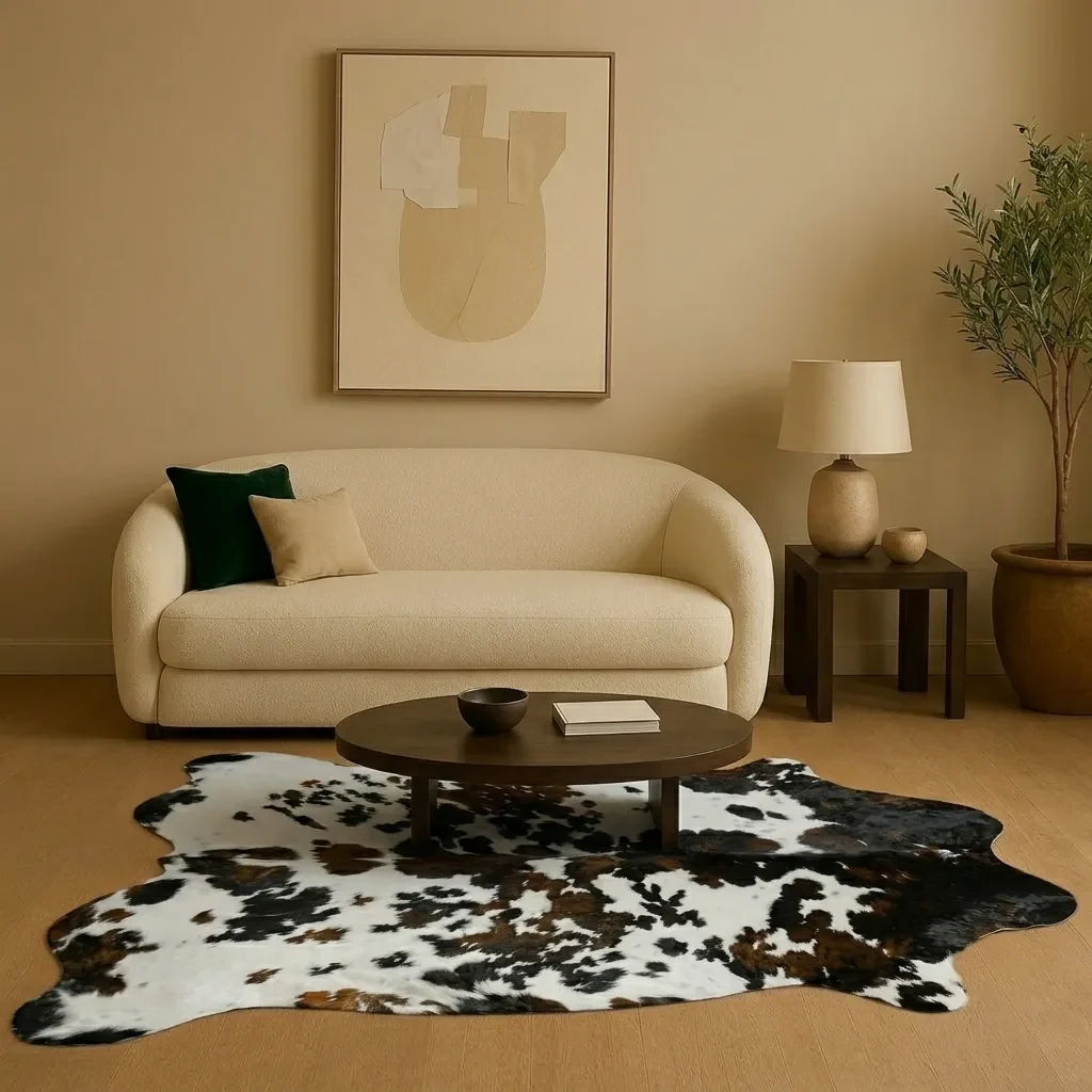 black & white cowhide rug genuine cow leather style 092 view 3