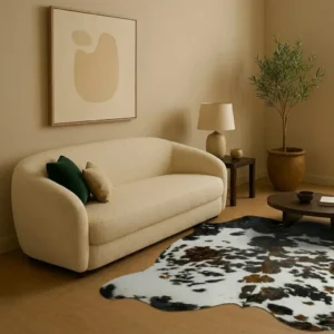 black & white cowhide rug genuine cow leather style 092 view 1