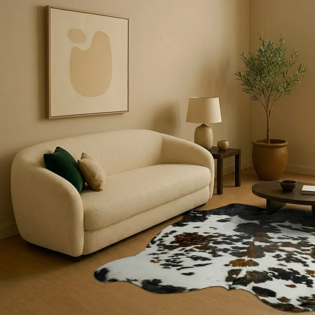 black & white cowhide rug genuine cow leather style 092 view 1