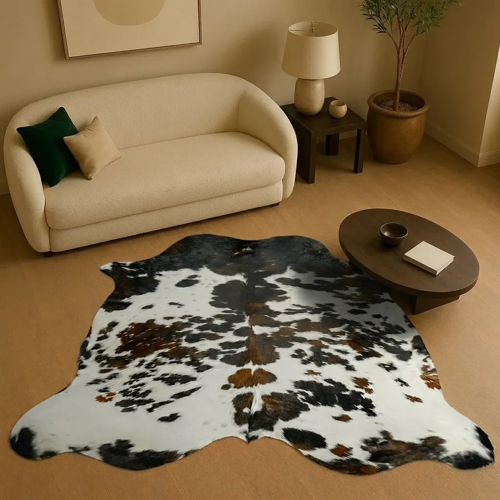 black & white cowhide rug genuine cow leather style 092 view 2