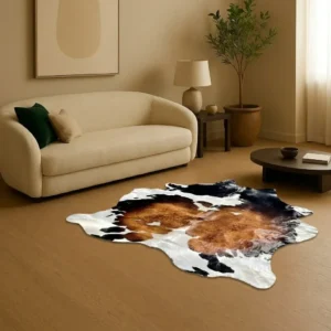 black, brown & white cowhide rug genuine cow leather style 093 view 1