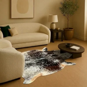 black & brown cowhide rug genuine cow leather style 096 view 1
