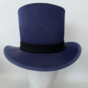 Navy Blue Leather Top Hat - view 1