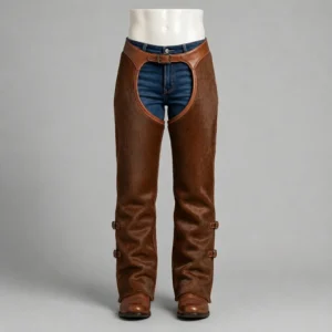 Men's Brown Leather Western Chaps – view 1
