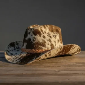 Brown & White Hair-On Cowhide Cowboy Hat - view 1