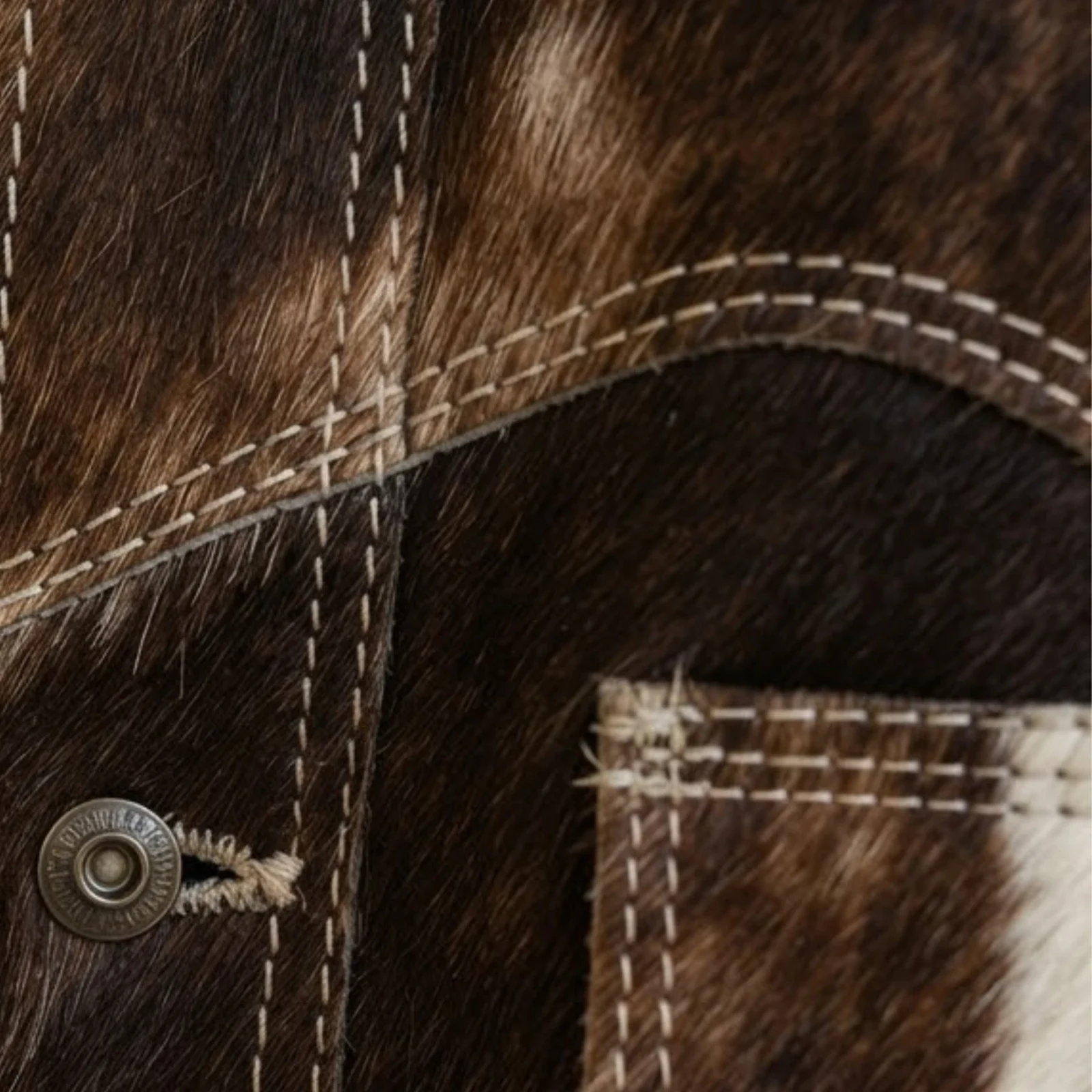 Men's Brown Cowhide Patchwork Western Leather Jacket – view 6