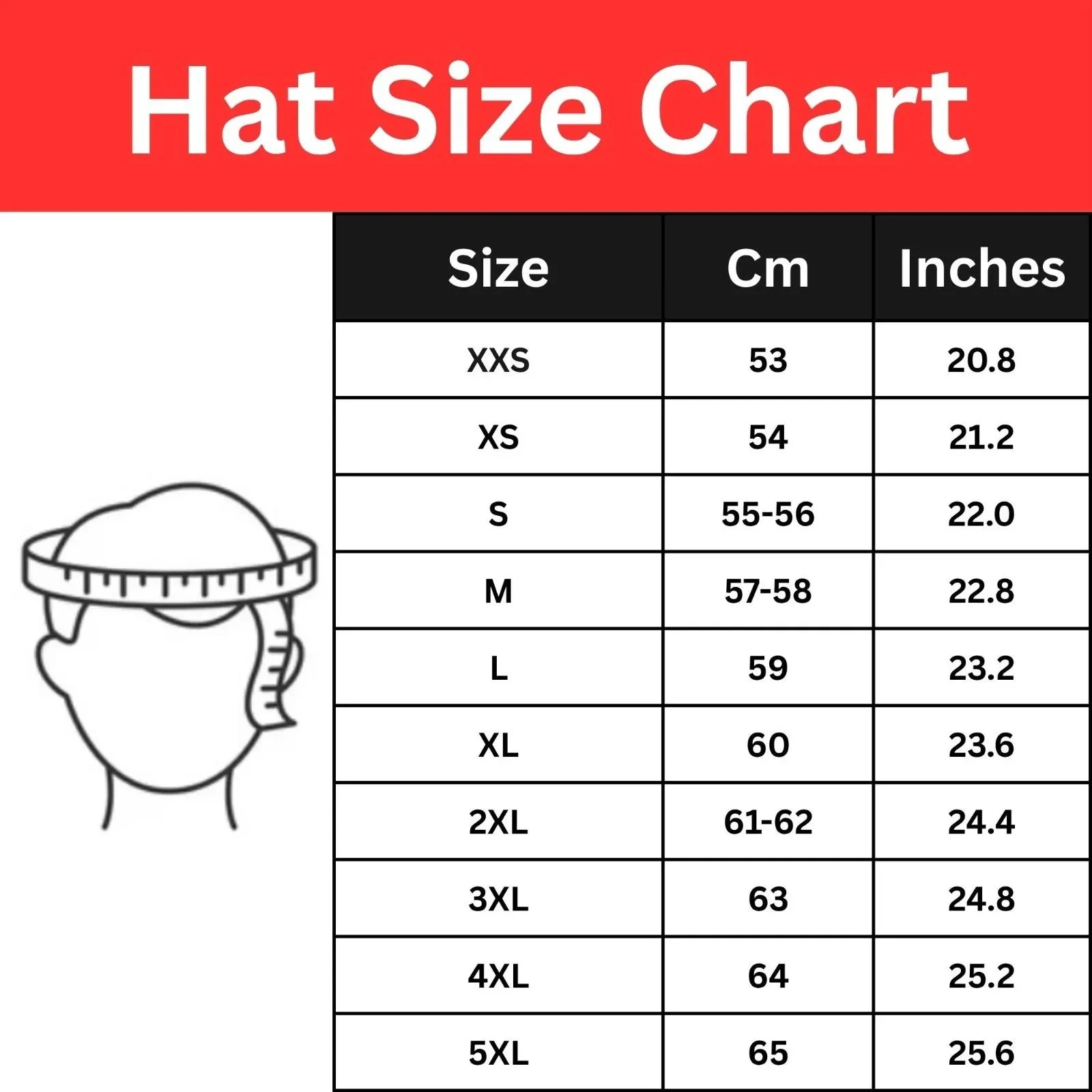 Hat size chart