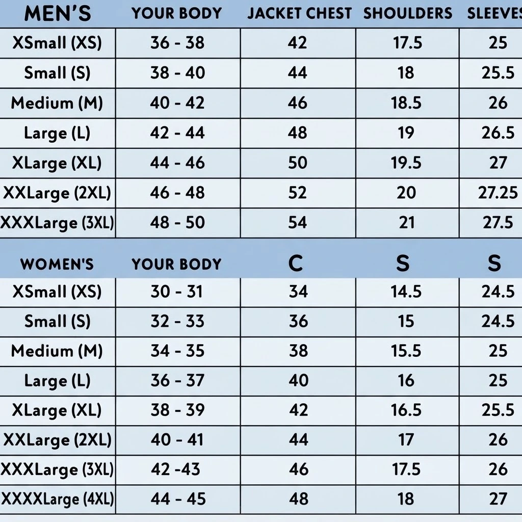 cowhide patchwork jacket size chart